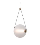 Pendant lamps spheres - Italux Rastia Pendant 1xLED 9W 975 lm 3000K (Warm White) Gold PND-34361-M-HBR-OPAL - product 1