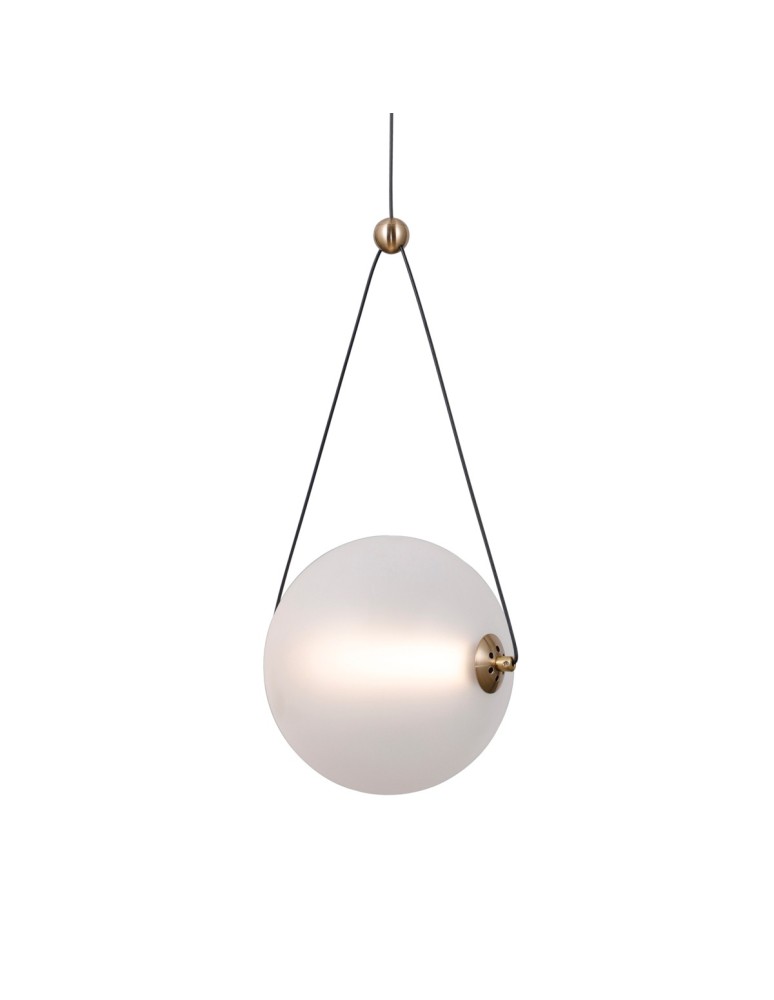 Pendant lamps spheres - Italux Rastia Pendant 1xLED 9W 975 lm 3000K (Warm White) Gold PND-34361-M-HBR-OPAL - product kolory-swiatla.pl 1