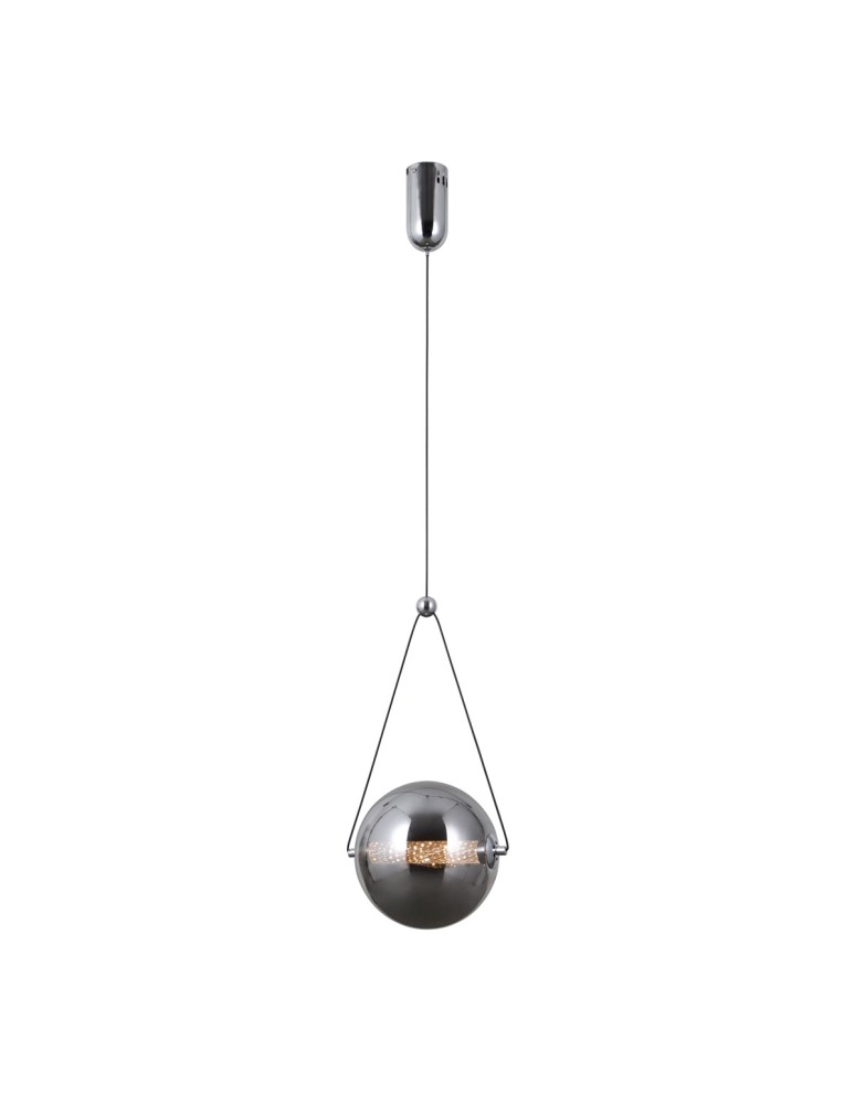 Pendant lamps spheres - Italux Rastia Pendant 1xLED 9W 270 lm 3000K (Warm White) chrome PND-34361-M-CH-SG - product kolory-swiatla.pl 3