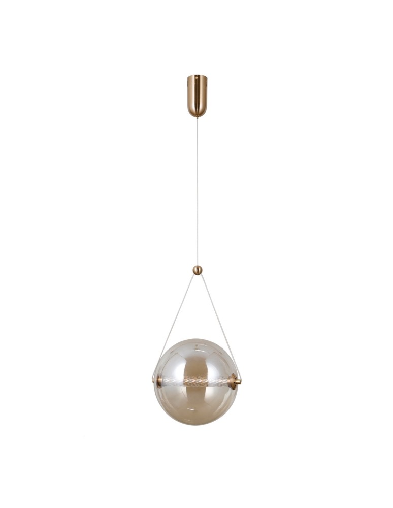 Pendant lamps spheres - Italux Rastia Pendant 1xLED 12W 1095 lm 3000K (Warm White) Gold PND-34361-L-HBR-AMB - product kolory-swiatla.pl 3