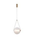 Pendant lamps spheres - Italux Rastia Pendant 1xLED 12W 1300 lm 3000K (Warm White) Gold PND-34361-L-HBR-OPAL - product 3