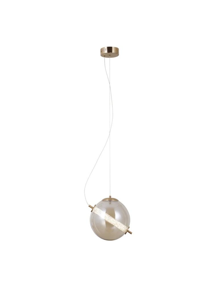 Pendant lamps spheres - Italux Nola Pendant 1xLED 12W 1020 lm 3000K (Warm White) Gold PND-34366-HBR-AMB - product kolory-swiatla.pl 2