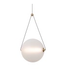 Pendant lamps spheres - Italux Rastia Pendant 1xLED 12W 1300 lm 3000K (Warm White) Gold PND-34361-L-HBR-OPAL - product 1