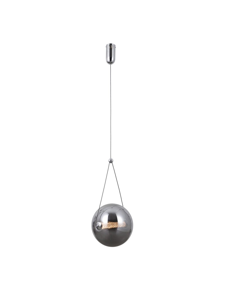Pendant lamps spheres - Italux Rastia Pendant 1xLED 12W 360 lm 3000K (Warm White) chrome PND-34361-L-CH-SG - product kolory-swiatla.pl 2