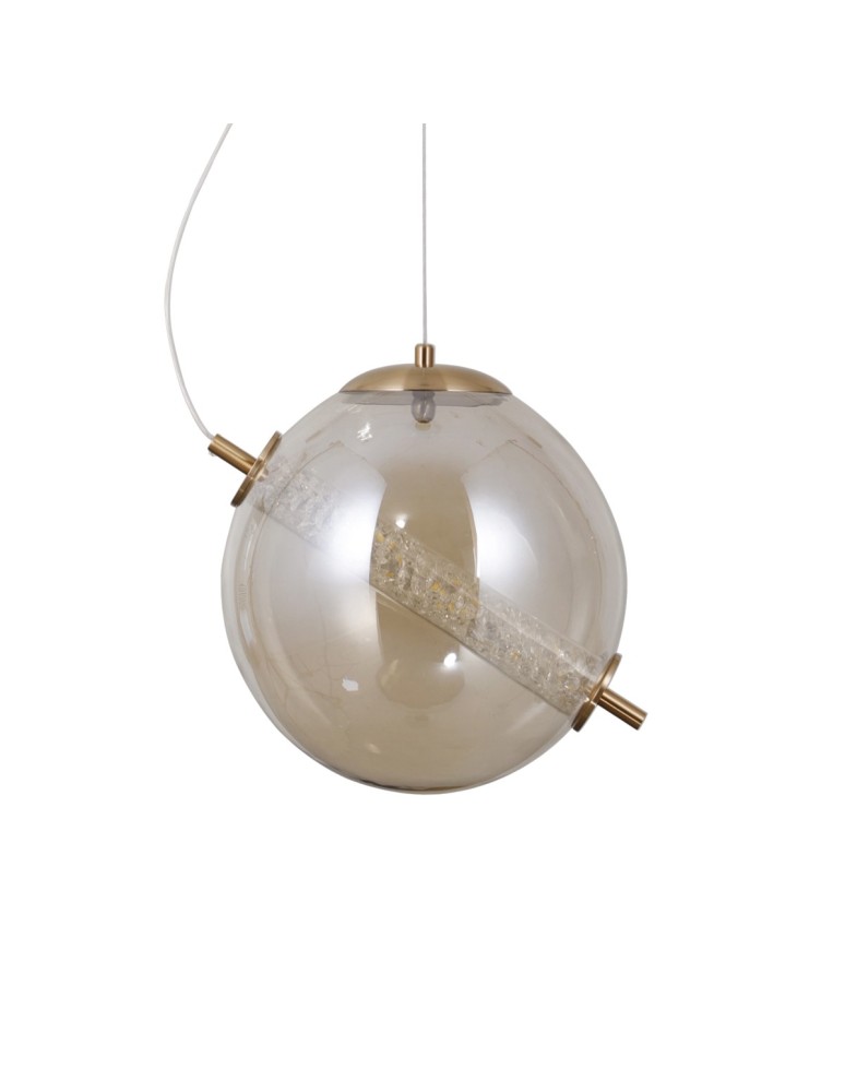 Pendant lamps spheres - Italux Nola Pendant 1xLED 12W 1020 lm 3000K (Warm White) Gold PND-34366-HBR-AMB - product kolory-swiatla.pl 4