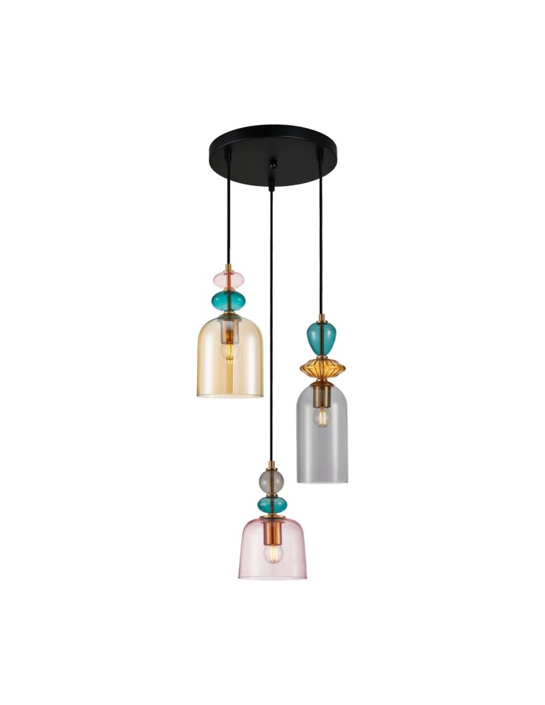 Triple pendant lamps - Italux Namos Pendant 3xE27 40W Brass PND-27092-3A-MC-BRO - product kolory-swiatla.pl 1