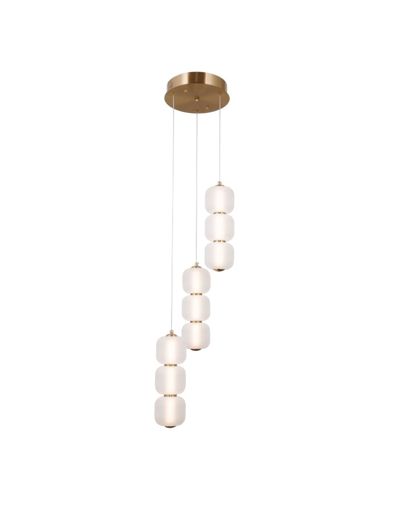 Triple pendant lamps - Italux Ganti Pendant 3xLED 20W 2170 lm 3000K (Warm White) Gold PND-34362-9-HBR-OPAL - product kolory-swiatla.pl 1