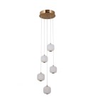 5 point pendant lamps - Italux Ganti Pendant 5xLED 12W 1300 lm 3000K (Warm White) Gold PND-34362-5-HBR-OPAL - product 2
