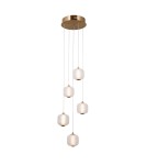 5 point pendant lamps - Italux Ganti Pendant 5xLED 12W 1300 lm 3000K (Warm White) Gold PND-34362-5-HBR-OPAL - product 1