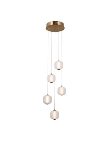 Italux Ganti Pendant 5xLED 12W 1300 lm 3000K (Warm White) Gold PND-34362-5-HBR-OPAL