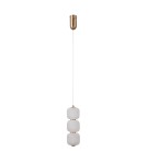 Single pendant lamps - Italux Ganti Pendant 1xLED 8W 865 lm 3000K (Warm White) Gold PND-34362-3V-HBR-OPAL - product 2