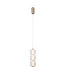 Single pendant lamps - Italux Ganti Pendant 1xLED 8W 865 lm 3000K (Warm White) Gold PND-34362-3V-HBR-OPAL - product 1