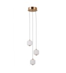Triple pendant lamps - Italux Ganti Pendant 3xLED 8W 865 lm 3000K (Warm White) Gold PND-34362-3-HBR-OPAL - product 2