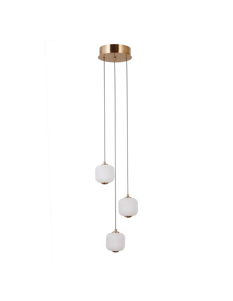 Triple pendant lamps - Italux Ganti Pendant 3xLED 8W 865 lm 3000K (Warm White) Gold PND-34362-3-HBR-OPAL - product kolory-swiatla.pl 2