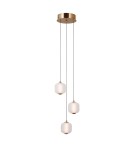 Triple pendant lamps - Italux Ganti Pendant 3xLED 8W 865 lm 3000K (Warm White) Gold PND-34362-3-HBR-OPAL - product 1