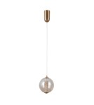 Single pendant lamps - Italux Butero Pendant 1xLED 6W 550 lm 3000K (Warm White) Gold PND-34359-S-HBR-AMB - product 3