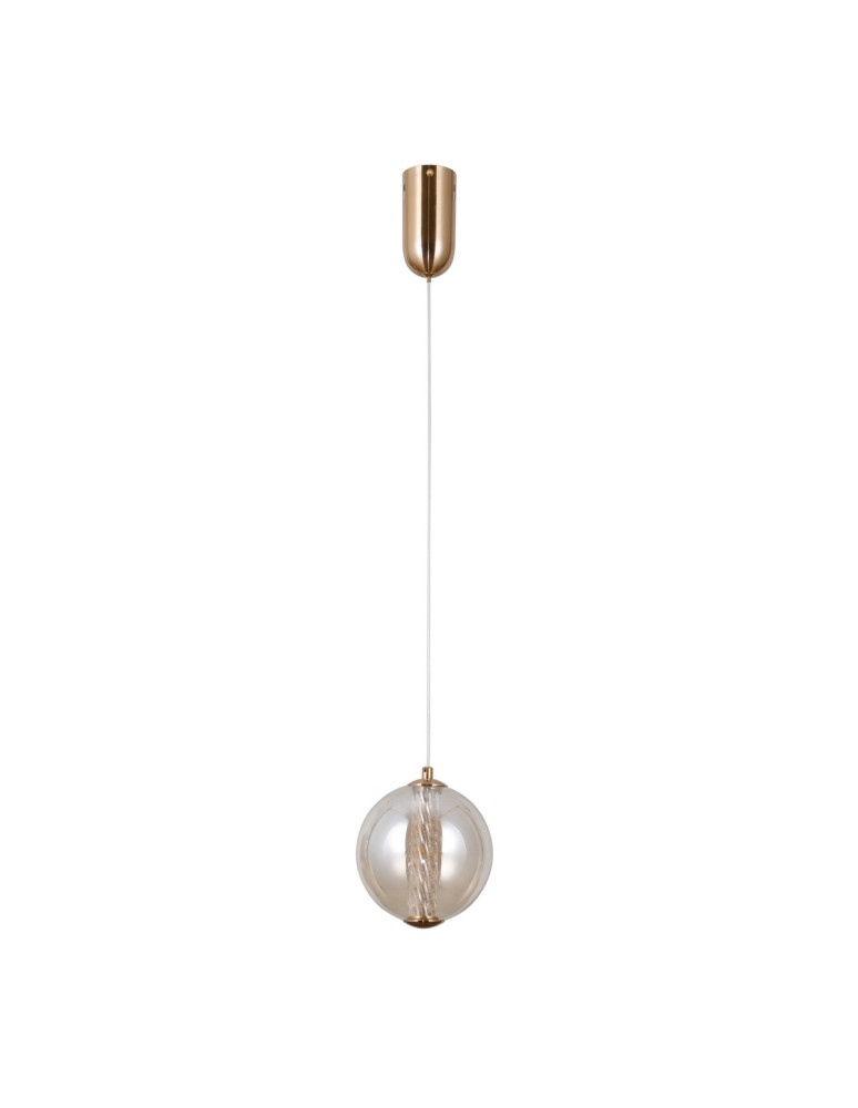 Single pendant lamps - Italux Butero Pendant 1xLED 6W 550 lm 3000K (Warm White) Gold PND-34359-S-HBR-AMB - product kolory-swiatla.pl 3
