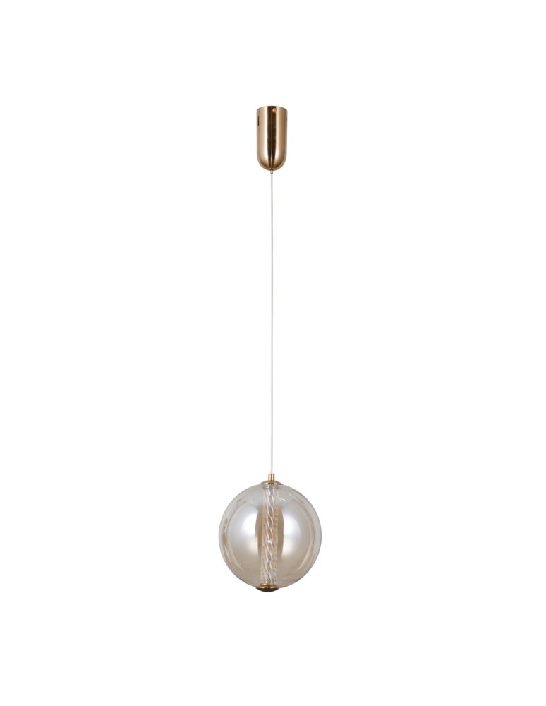 Single pendant lamps - Italux Butero Pendant 1xLED 9W 825 lm 3000K (Warm White) Gold PND-34359-M-HBR-AMB - product kolory-swiatla.pl 3
