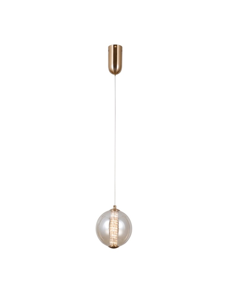 Single pendant lamps - Italux Butero Pendant 1xLED 6W 550 lm 3000K (Warm White) Gold PND-34359-S-HBR-AMB - product kolory-swiatla.pl 2