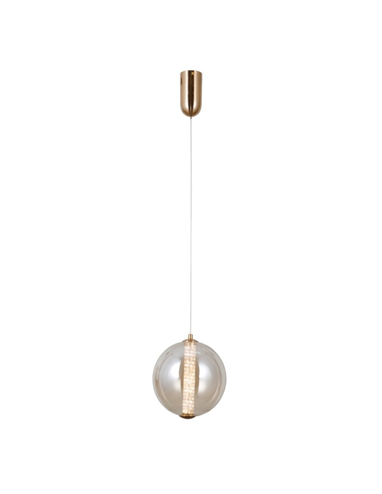 Single pendant lamps - Italux Butero Pendant 1xLED 9W 825 lm 3000K (Warm White) Gold PND-34359-M-HBR-AMB - product kolory-swiatla.pl 2