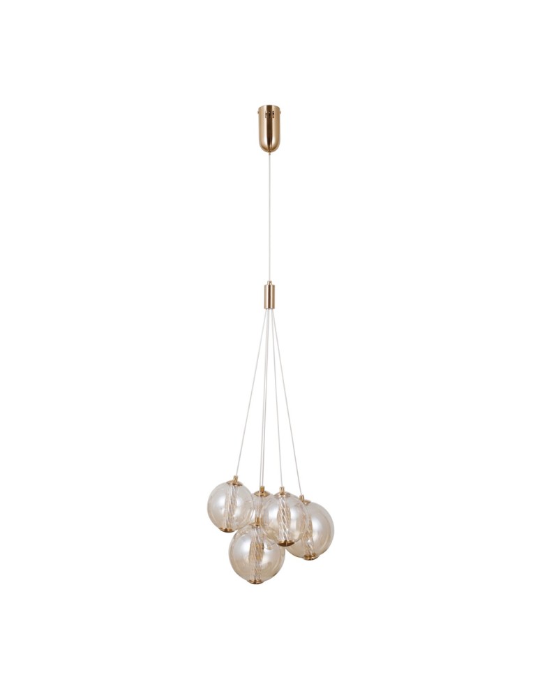 Pendant lamps - Italux Butero Pendant 5xLED 20W 1830 lm 3000K (Warm White) Gold PND-34359-5-HBR-AMB - product kolory-swiatla.pl 3