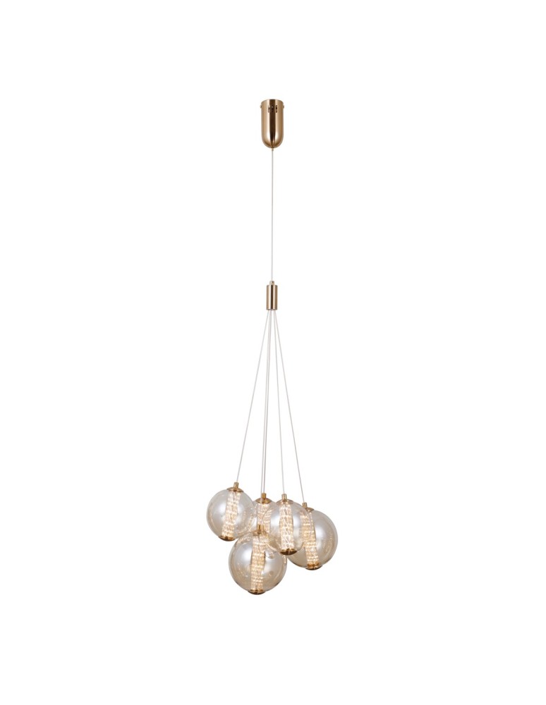 Pendant lamps - Italux Butero Pendant 5xLED 20W 1830 lm 3000K (Warm White) Gold PND-34359-5-HBR-AMB - product kolory-swiatla.pl 2