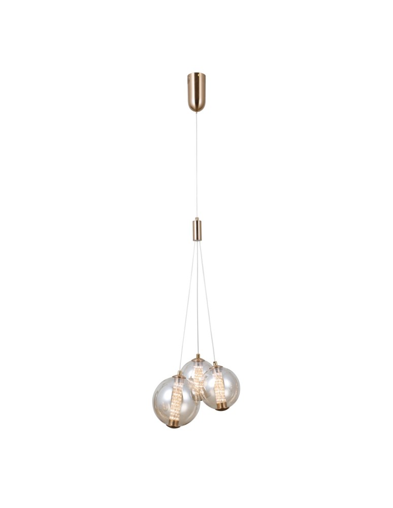 Pendant lamps - Italux Butero Pendant 3xLED 12W 1095 lm 3000K (Warm White) Gold PND-34359-3-HBR-AMB - product kolory-swiatla.pl 2