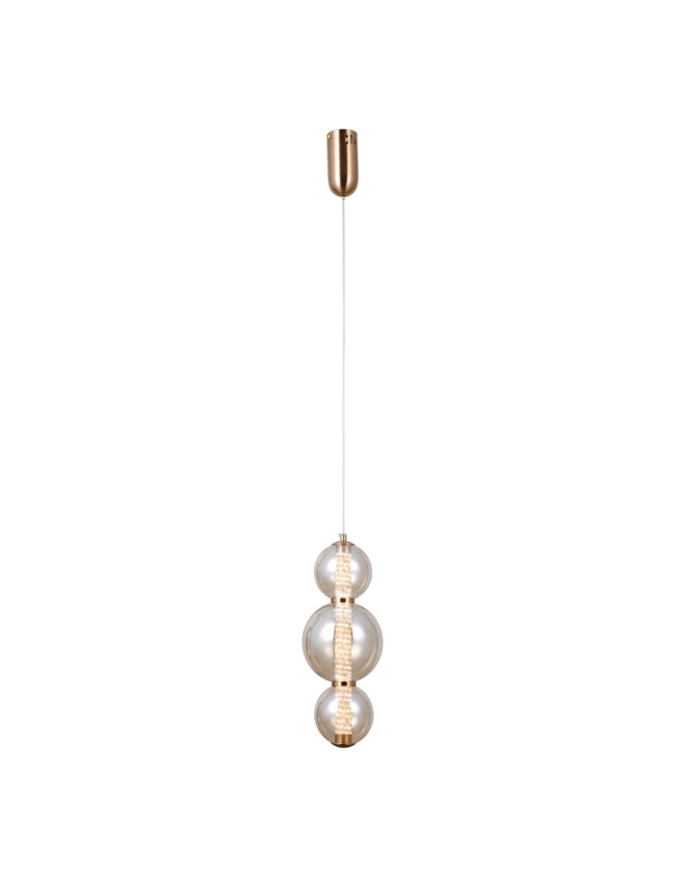 Single pendant lamps - Italux Butero Pendant 1xLED 12W 1095 lm 3000K (Warm White) Gold PND-34359-3V-HBR-AMB - product kolory-swiatla.pl 2