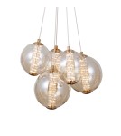 Pendant lamps - Italux Butero Pendant 5xLED 20W 1830 lm 3000K (Warm White) Gold PND-34359-5-HBR-AMB - product 1