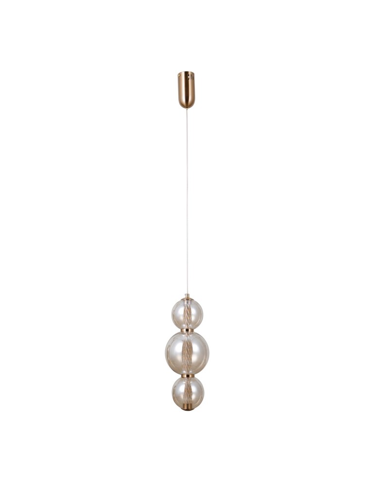 Single pendant lamps - Italux Butero Pendant 1xLED 12W 1095 lm 3000K (Warm White) Gold PND-34359-3V-HBR-AMB - product kolory-swiatla.pl 3