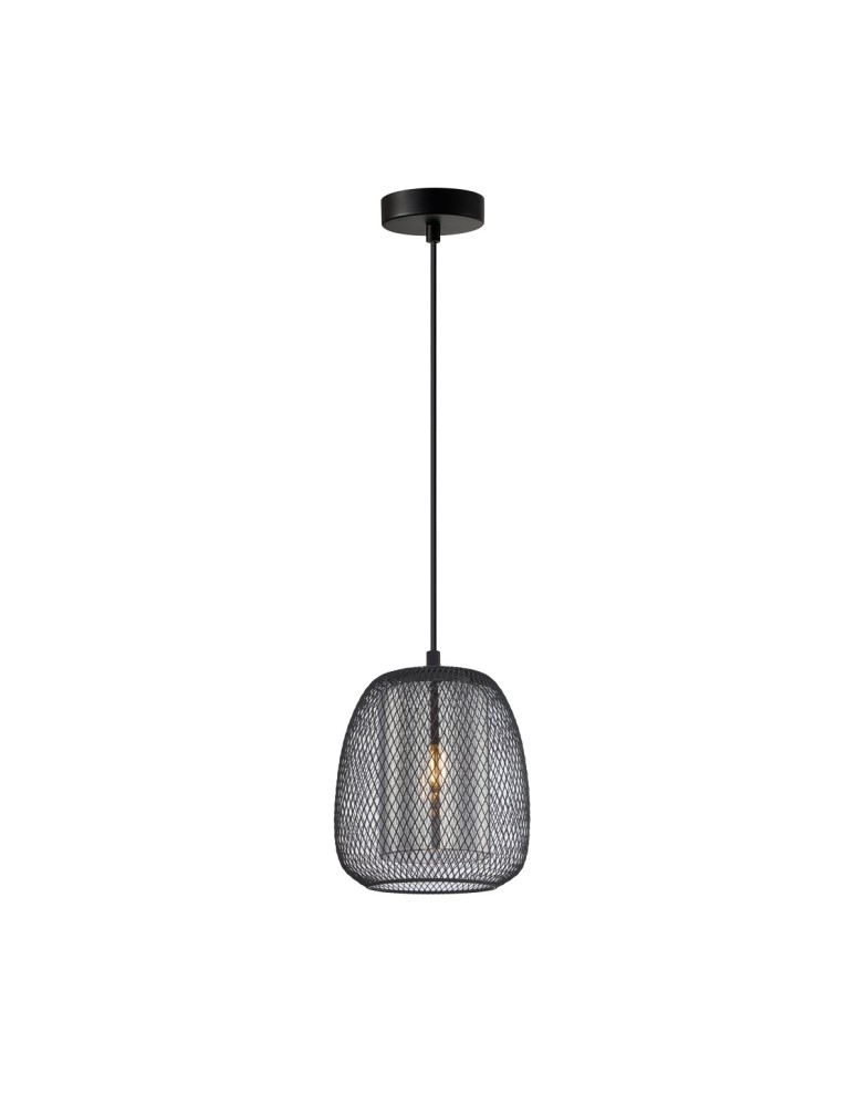 Single pendant lamps - Italux Amiria Pendant 1xE27 40W Black PND-28612-BK-SG - product kolory-swiatla.pl 1