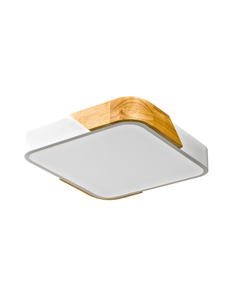LED Plafonds - Italux Santer Surface-mounted 1xLED 24W 2400 lm 3000K (Warm White) Wood, white PLF-13187-WH-WO - product kolory-swiatla.pl 1