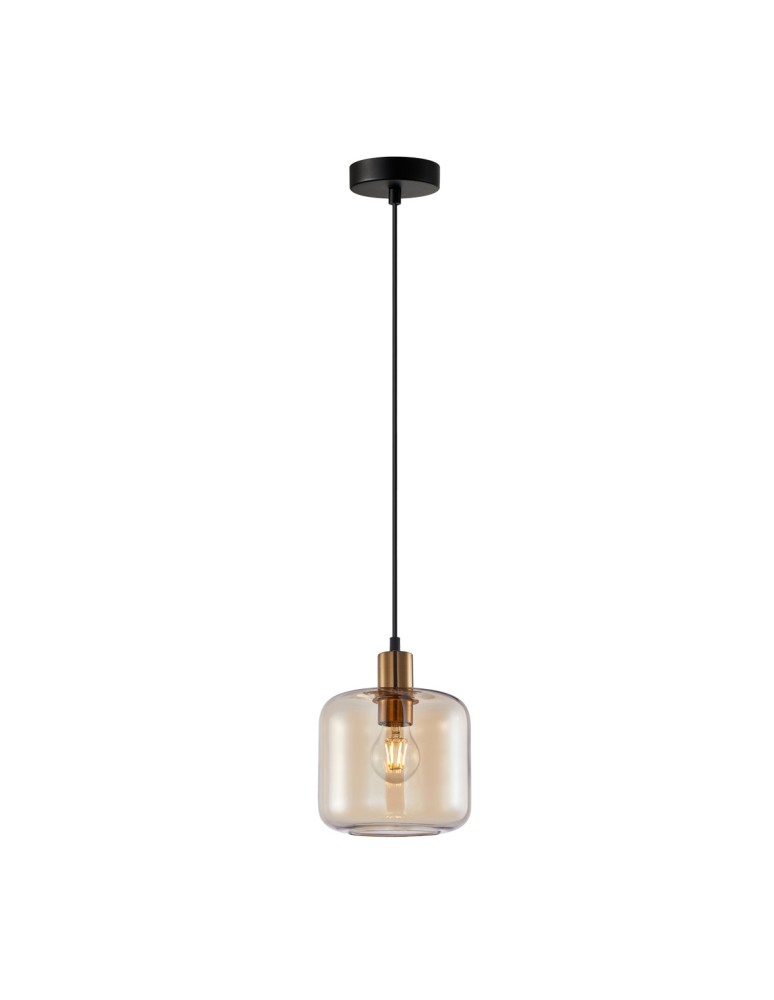 Single pendant lamps - Italux Zona Pendant 1xE27 40W Gold PND-29257A-1-BRO-AMB - product kolory-swiatla.pl 3