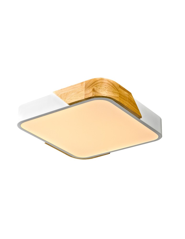 LED Plafonds - Italux Santer Surface-mounted 1xLED 24W 2400 lm 3000K (Warm White) Wood, white PLF-13187-WH-WO - product kolory-swiatla.pl 2