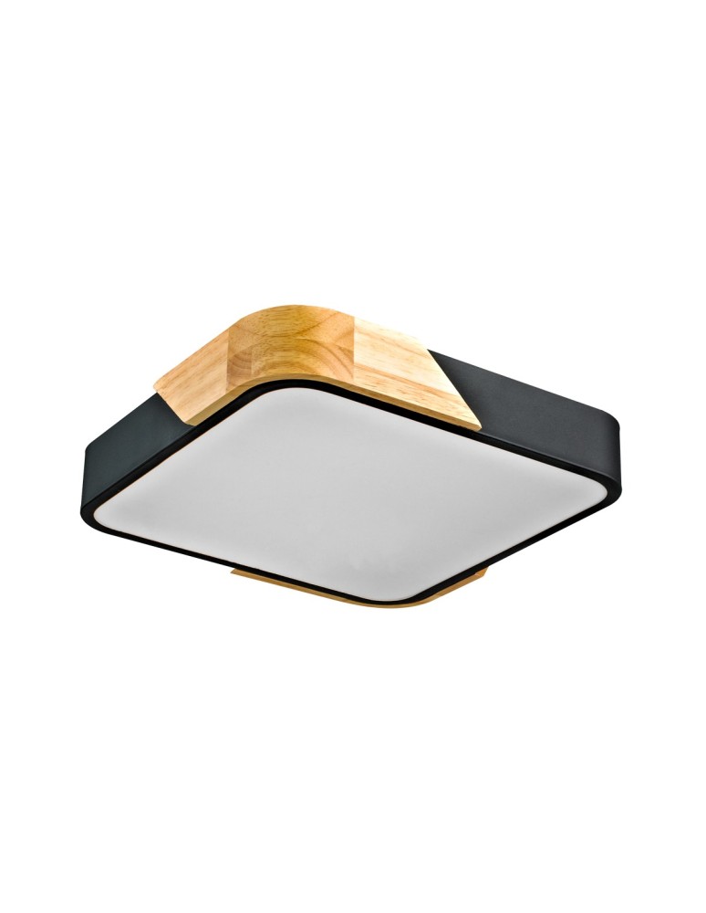 LED Plafonds - Italux Santer Surface Mounted 1xLED 24W 2400 lm 3000K (Warm White) Wood, Black PLF-13187-BK-WO - product kolory-swiatla.pl 1