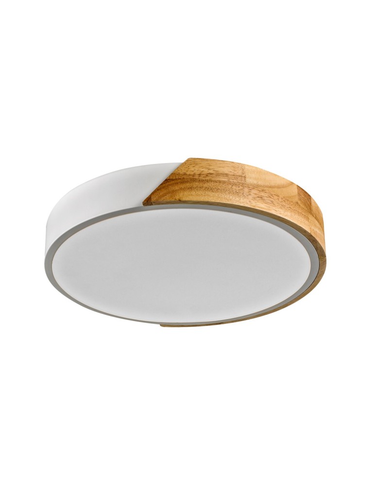 LED Plafonds - Italux Nastro Surface-mounted 1xLED 24W 2400 lm 3000K (Warm White) Wood, white PLF-13186-WH-WO - product kolory-swiatla.pl 1
