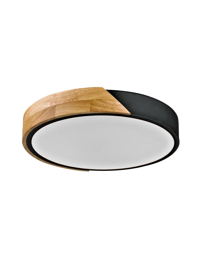 LED Plafonds - Italux Nastro Surface-mounted 1xLED 24W 2400 lm 3000K (Warm White) Wood, Black PLF-13186-BK-WO - product kolory-swiatla.pl 1