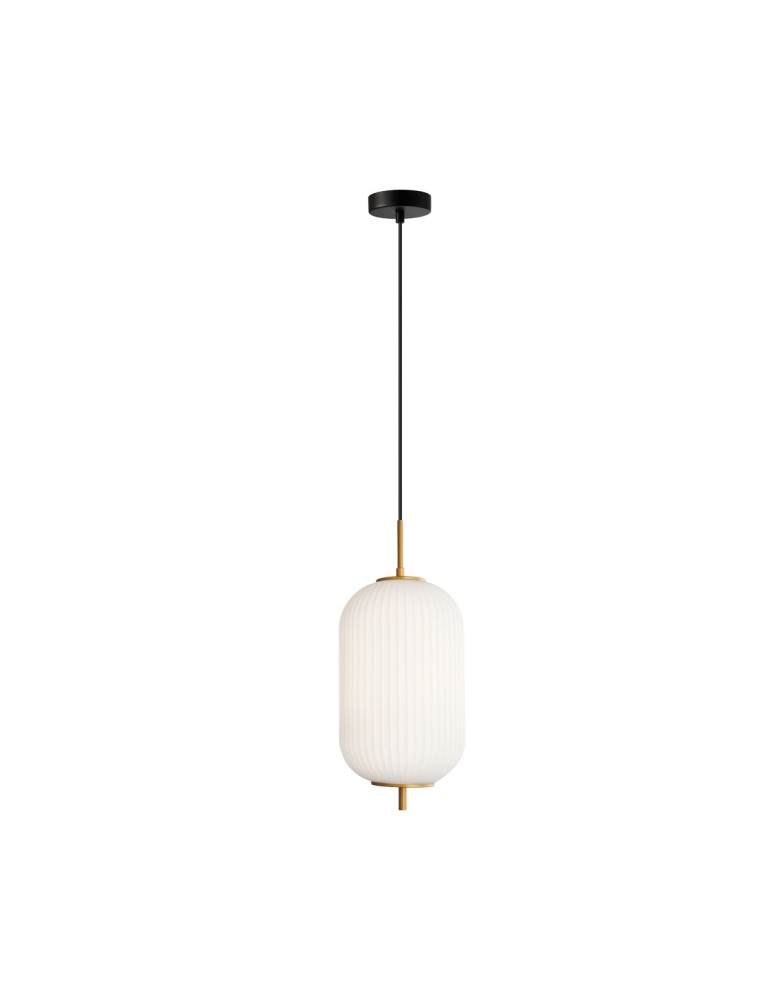 Single pendant lamps - Italux Olmeto Pendant 1xE27 10W Gold PND-28798-1-GD-WH - product kolory-swiatla.pl 3