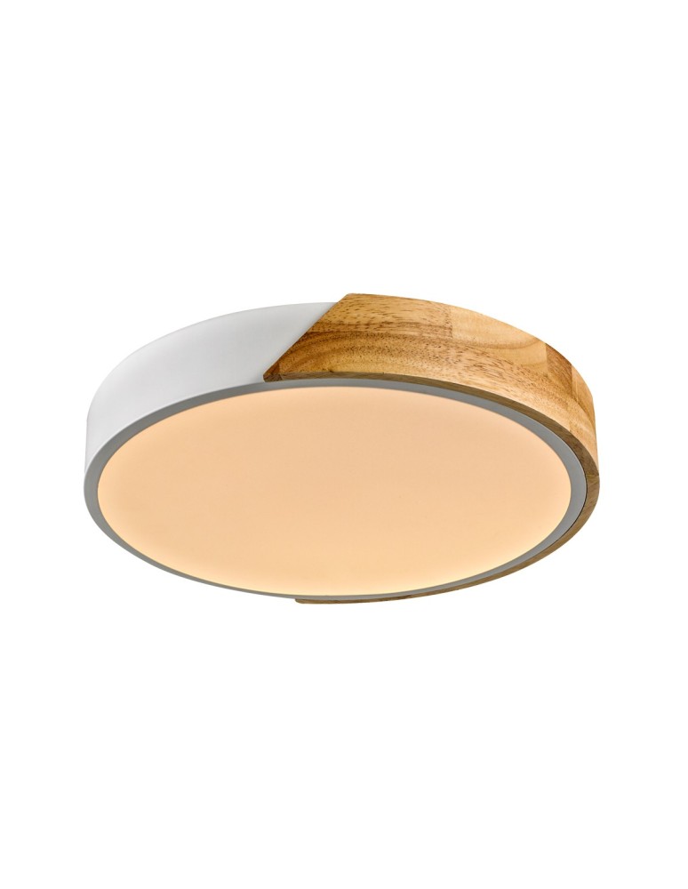 LED Plafonds - Italux Nastro Surface-mounted 1xLED 24W 2400 lm 3000K (Warm White) Wood, white PLF-13186-WH-WO - product kolory-swiatla.pl 2