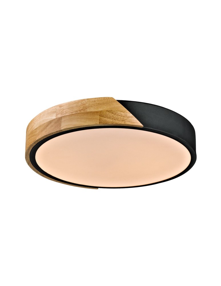 LED Plafonds - Italux Nastro Surface-mounted 1xLED 24W 2400 lm 3000K (Warm White) Wood, Black PLF-13186-BK-WO - product kolory-swiatla.pl 2