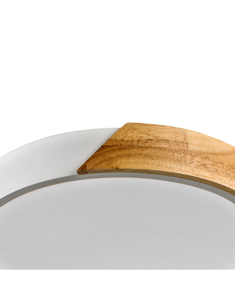 LED Plafonds - Italux Nastro Surface-mounted 1xLED 24W 2400 lm 3000K (Warm White) Wood, white PLF-13186-WH-WO - product kolory-swiatla.pl 3