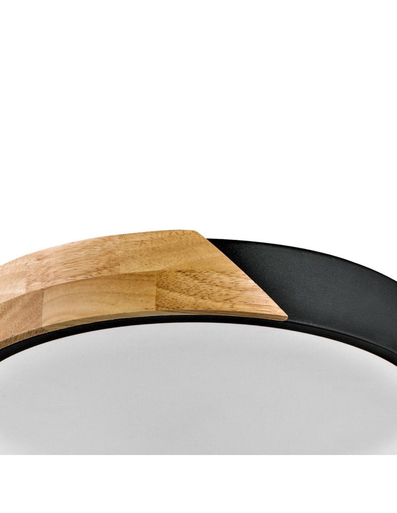 LED Plafonds - Italux Nastro Surface-mounted 1xLED 24W 2400 lm 3000K (Warm White) Wood, Black PLF-13186-BK-WO - product kolory-swiatla.pl 3