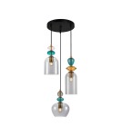 Triple pendant lamps - Italux Busco Pendant 3xE27 40W Gold, Black PND-30263-3A-BRO-SG - product 1