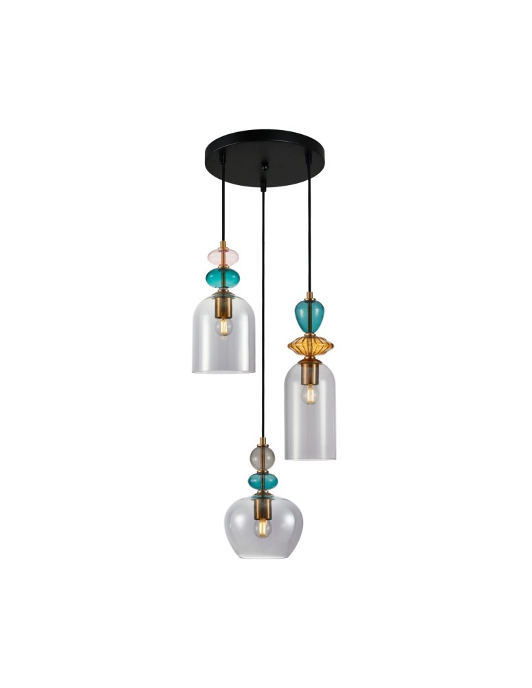 Triple pendant lamps - Italux Busco Pendant 3xE27 40W Gold, Black PND-30263-3A-BRO-SG - product kolory-swiatla.pl 1