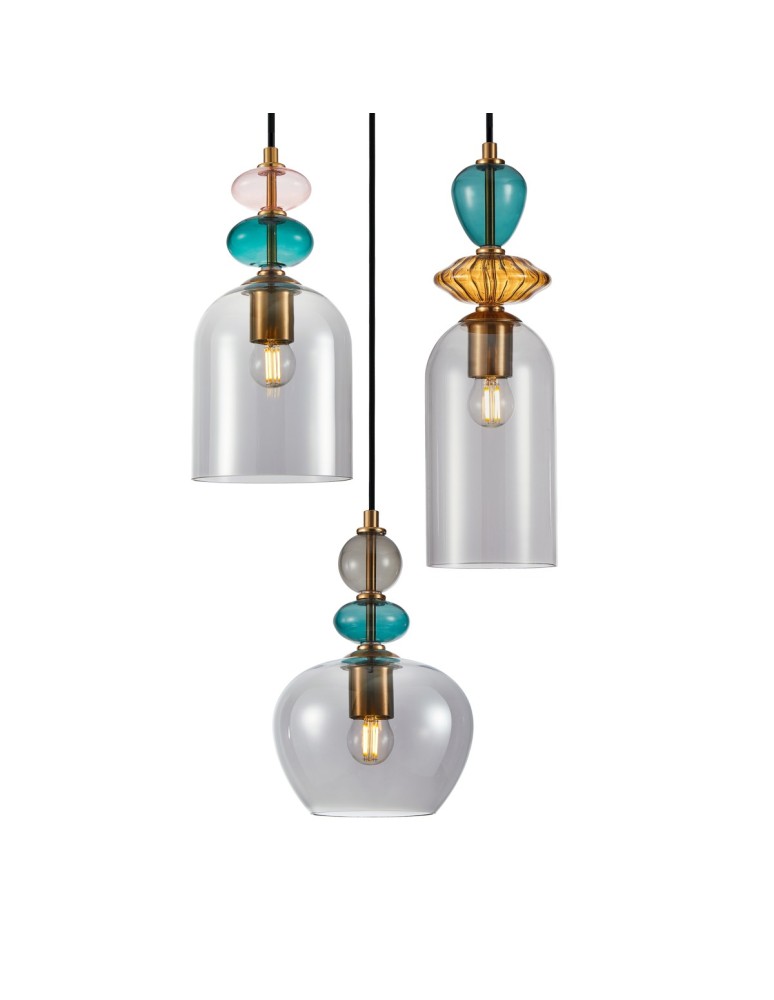 Triple pendant lamps - Italux Busco Pendant 3xE27 40W Gold, Black PND-30263-3A-BRO-SG - product kolory-swiatla.pl 2