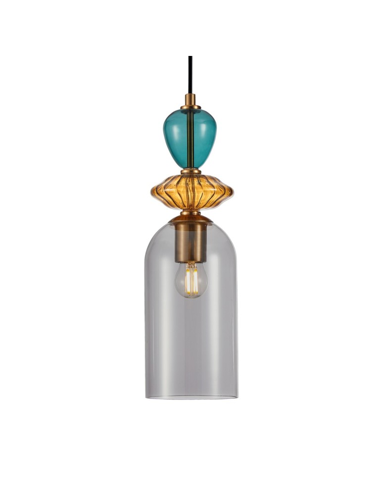 Designer pendant lamps - Italux Busco Pendant 1xE27 40W Gold, Black PND-30263-1C-BRO-SG - product kolory-swiatla.pl 1