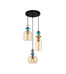 Triple pendant lamps - Italux Busco Pendant 3xE27 40W Gold, Black PND-30263-3A-BRO-AMB - product 1