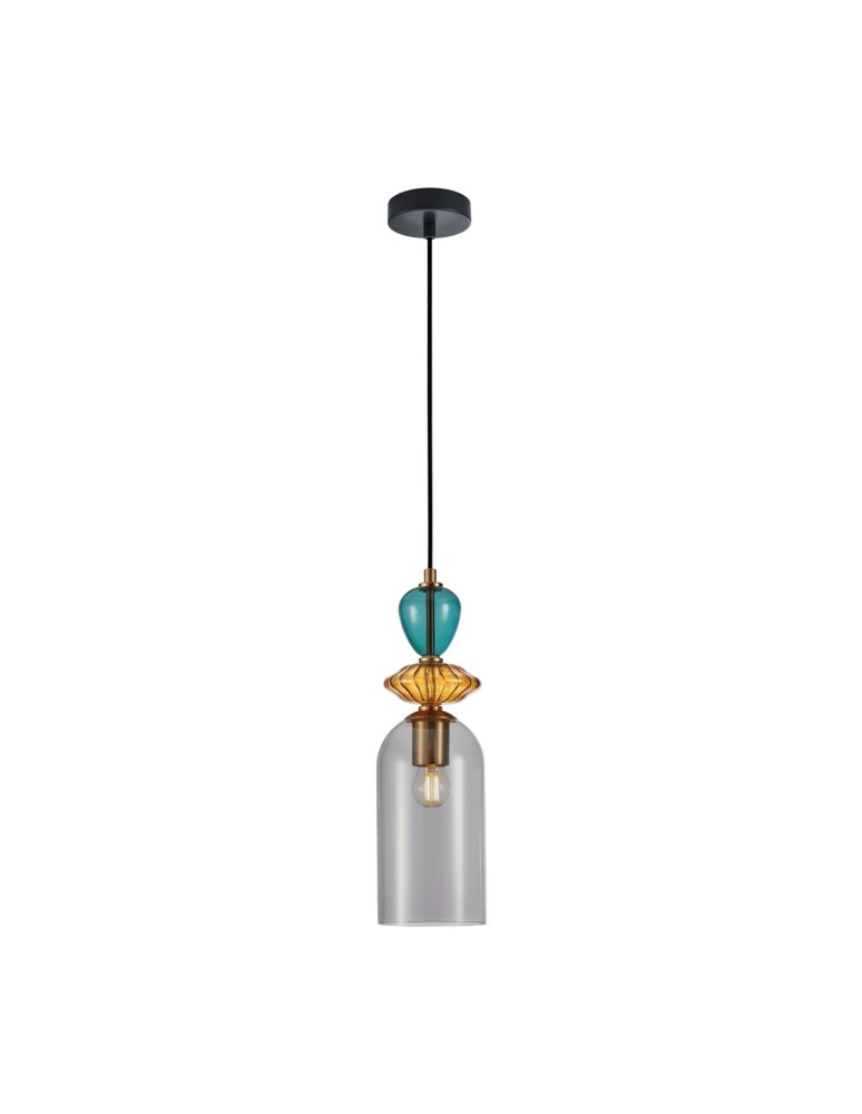 Designer pendant lamps - Italux Busco Pendant 1xE27 40W Gold, Black PND-30263-1C-BRO-SG - product kolory-swiatla.pl 2