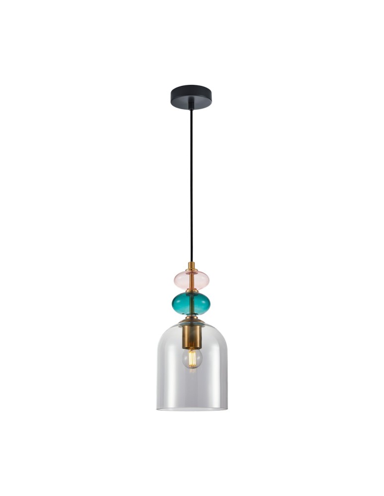 Designer pendant lamps - Italux Busco Pendant 1xE27 40W Gold, Black PND-30263-1B-BRO-SG - product kolory-swiatla.pl 2