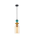 Designer pendant lamps - Italux Busco Pendant 1xE27 40W Gold, Black PND-30263-1C-BRO-AMB - product 2